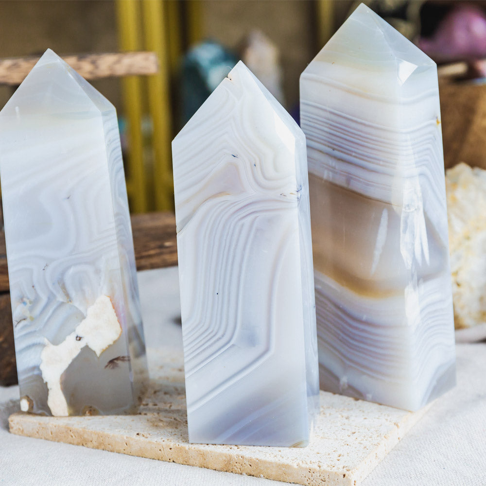 Reikistal Banded Agate Obelisk Tower