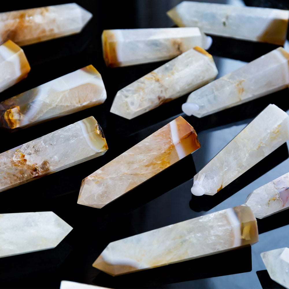 Reikistal Agate In Clear Quartz Point