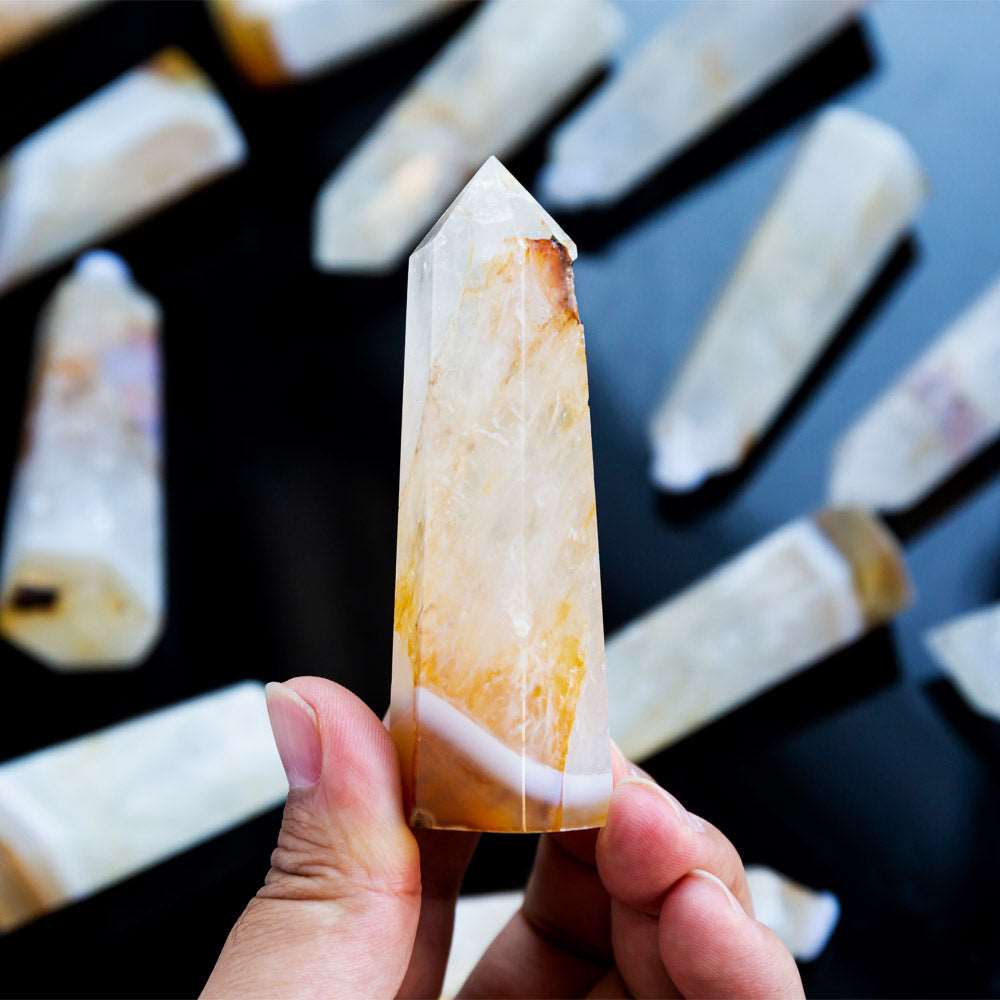 Reikistal Agate In Clear Quartz Point