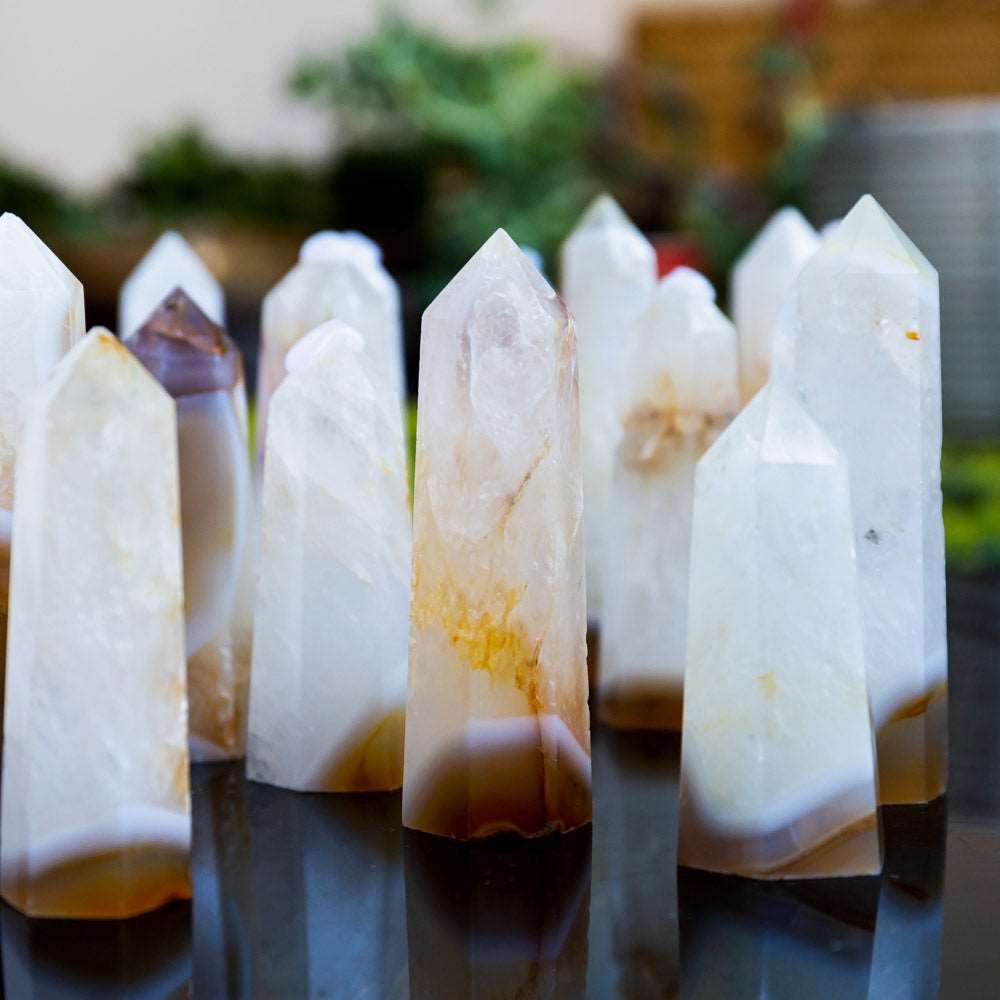 Reikistal Agate In Clear Quartz Point