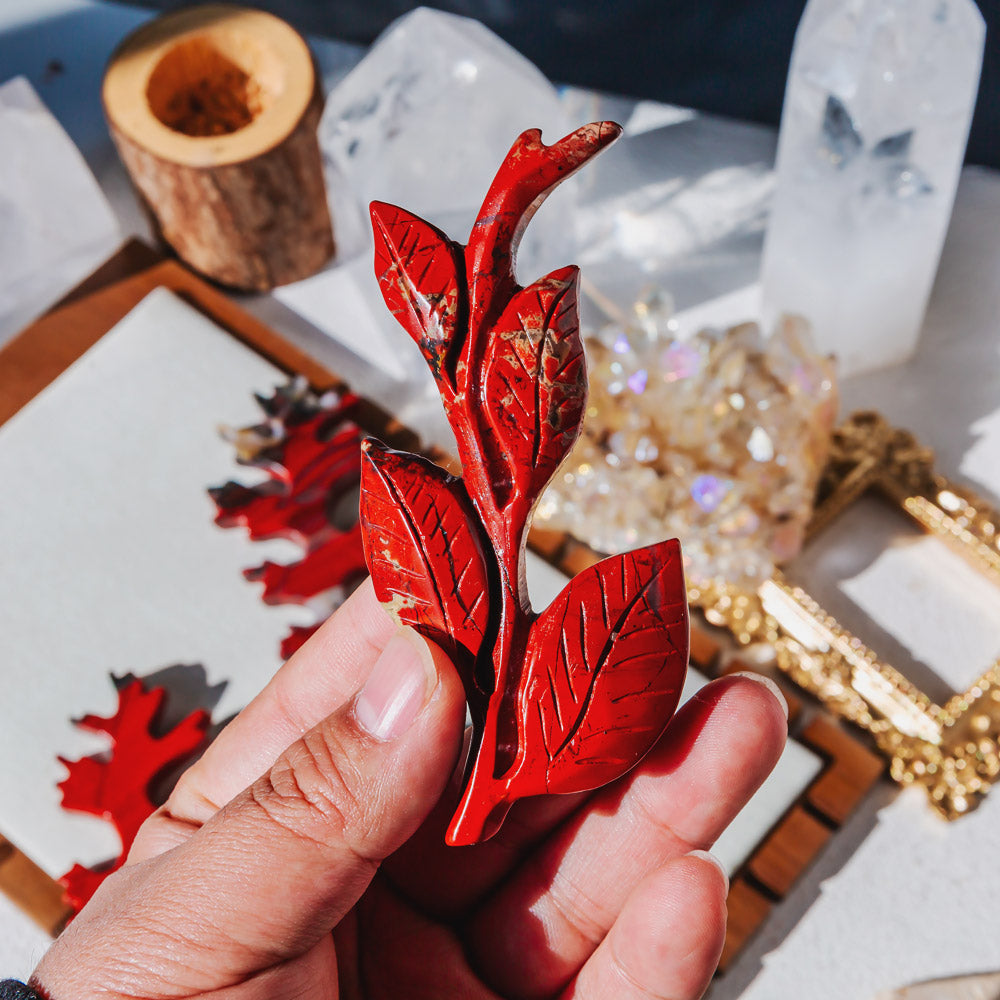 Reikistal Red Jasper Leaf