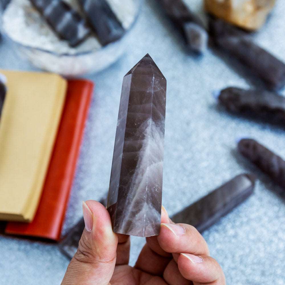 Reikistal Black Rose Quartz Point