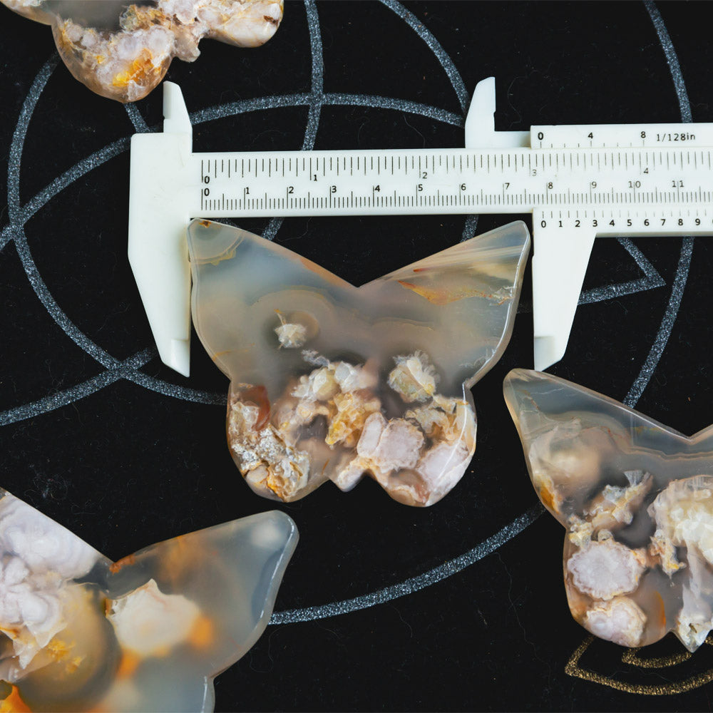 Reikistal Flower Agate Butterfly Slice