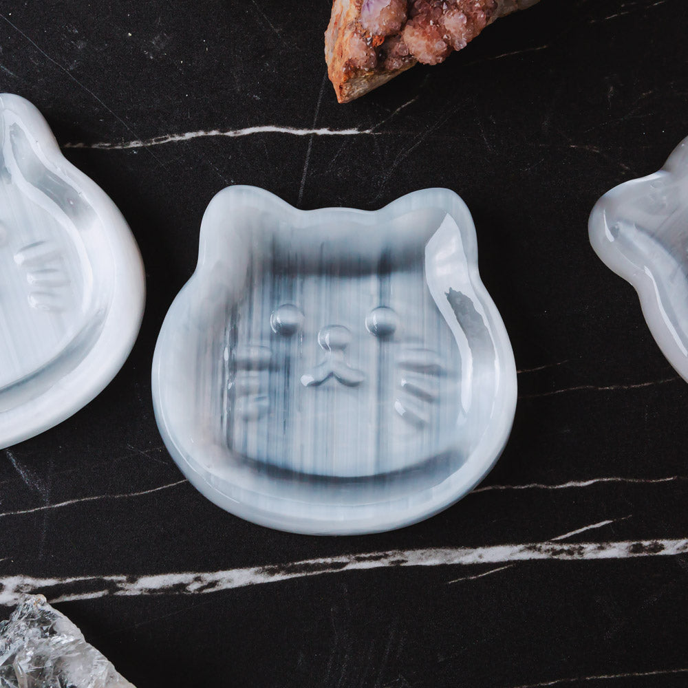 Reikistal Selenite Cat Bowl