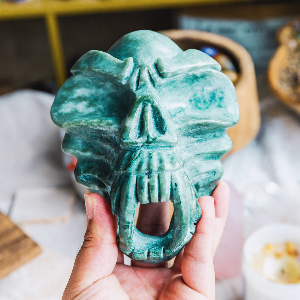 Reikistal Hsiuyen Jade Mask Skull