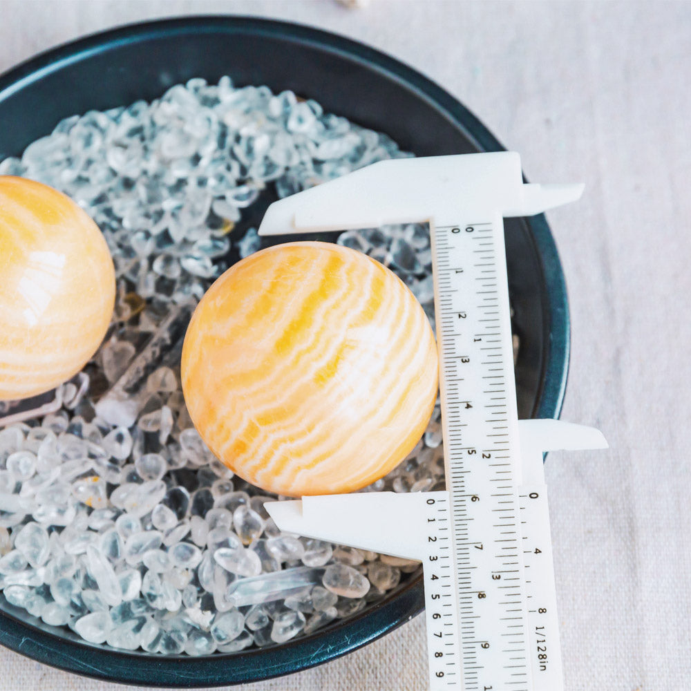 Reikistal Banding Orange Calcite Sphere