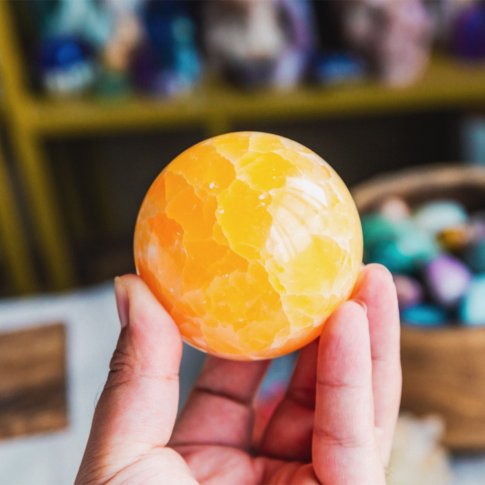 Reikistal Orange Calcite Sphere