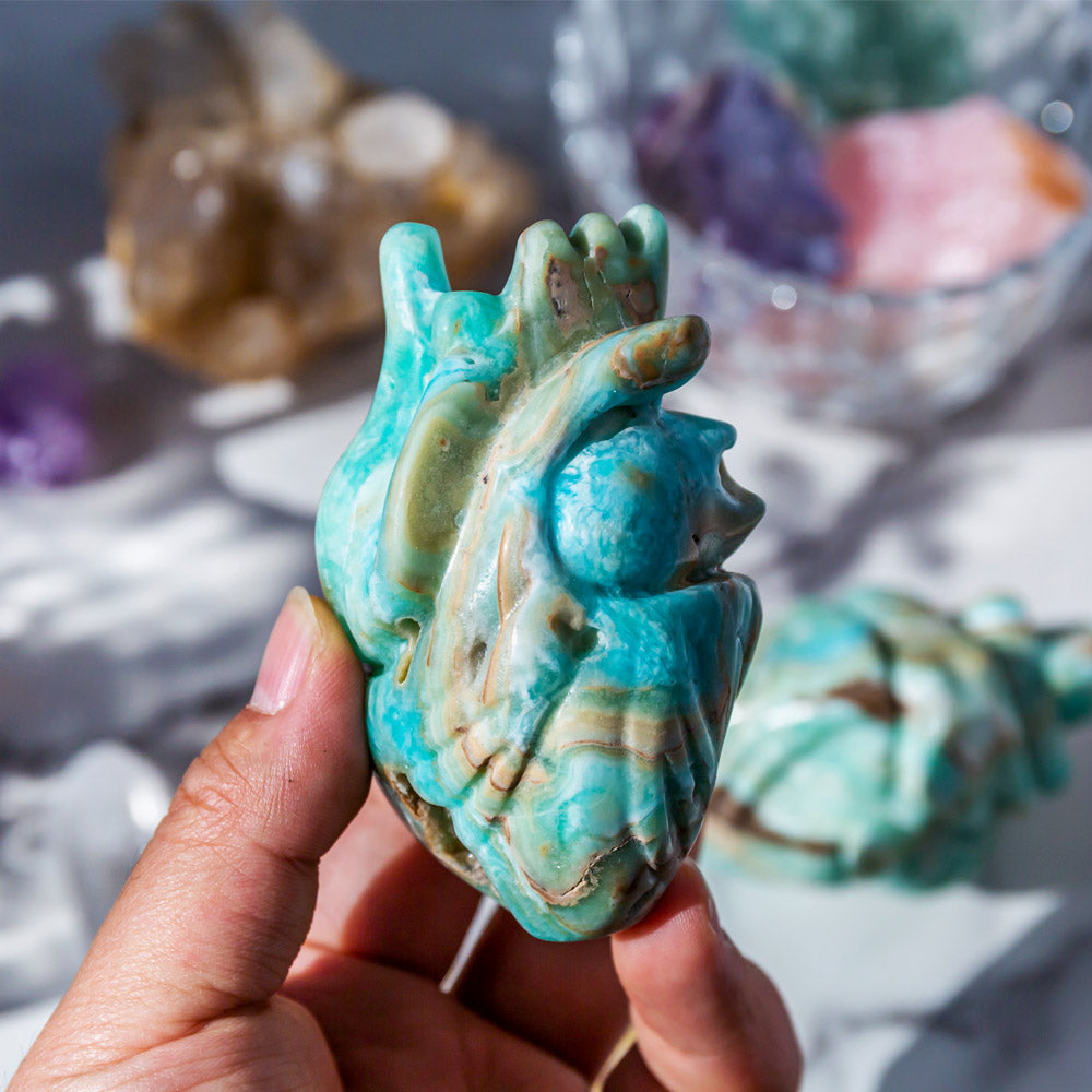 Reikistal Blue Aragonite Human Heart