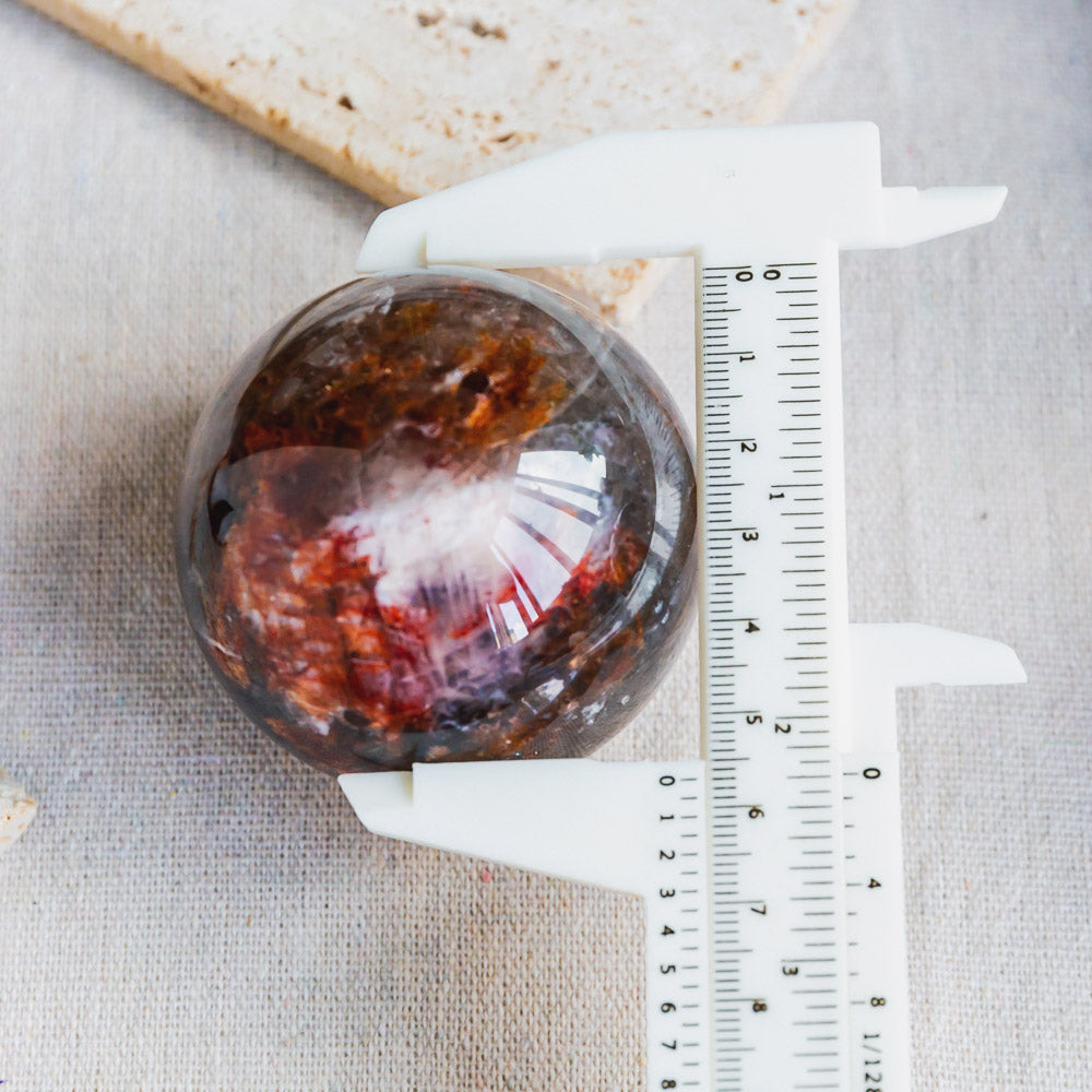 Reikistal Smoky Quartz With Red Hematoid Sphere