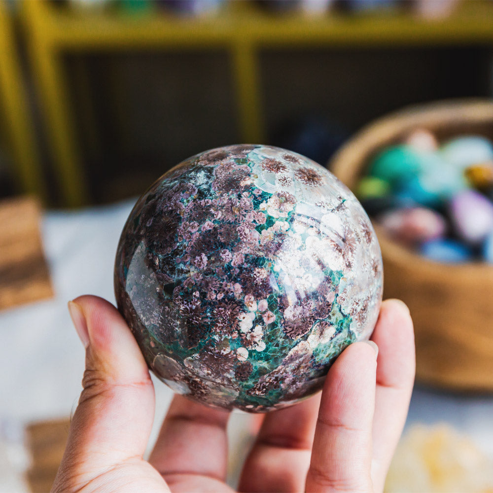 Reikistal Russia Flower Agate Sphere