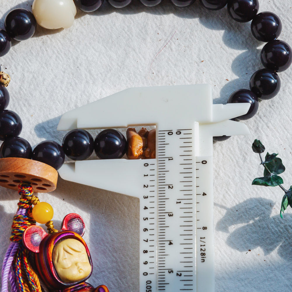 Reikistal Ebony Single Loop Bracelet With Cat Claw String Vintage Bracelet