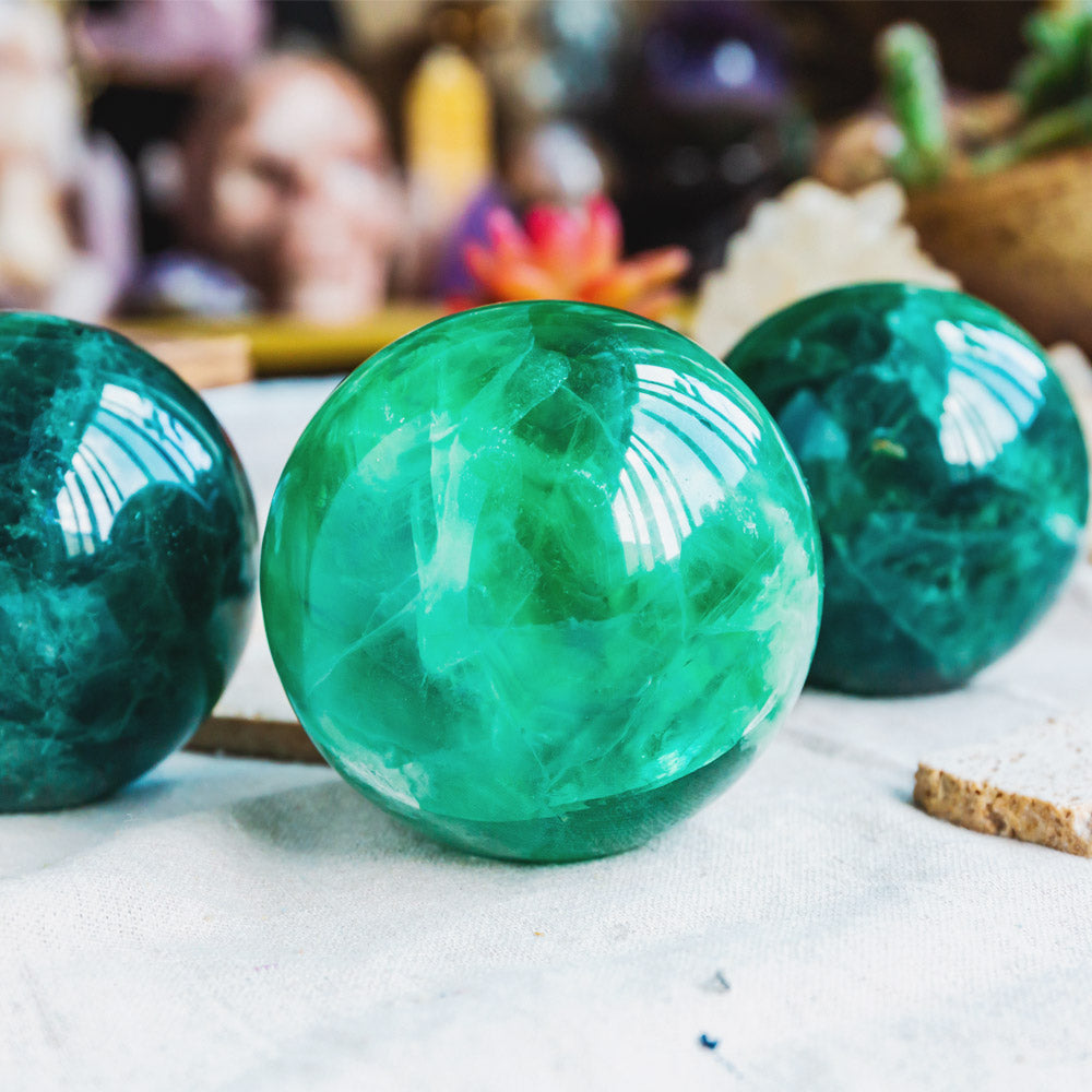 Reikistal Green Fluorite Sphere