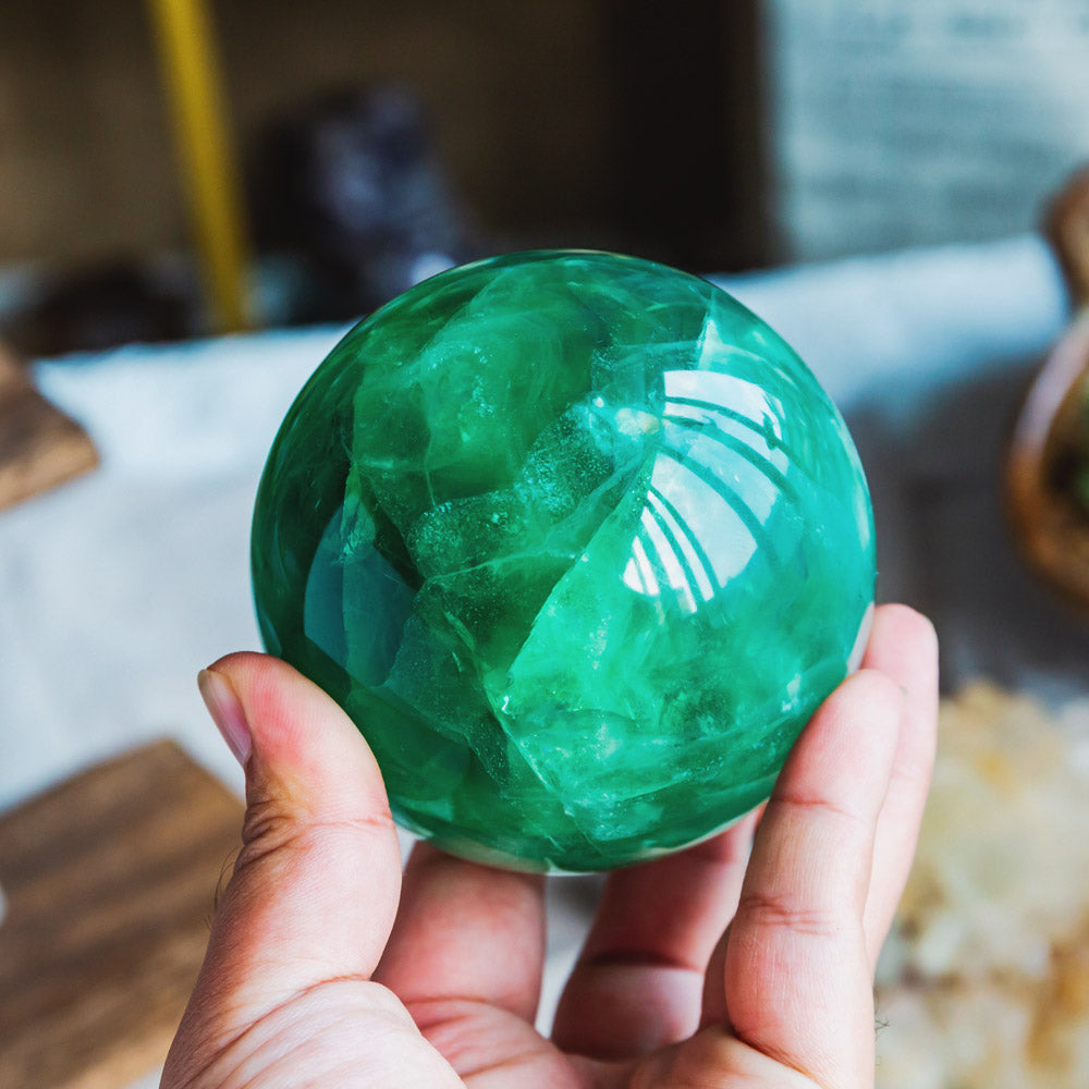 Reikistal Green Fluorite Sphere