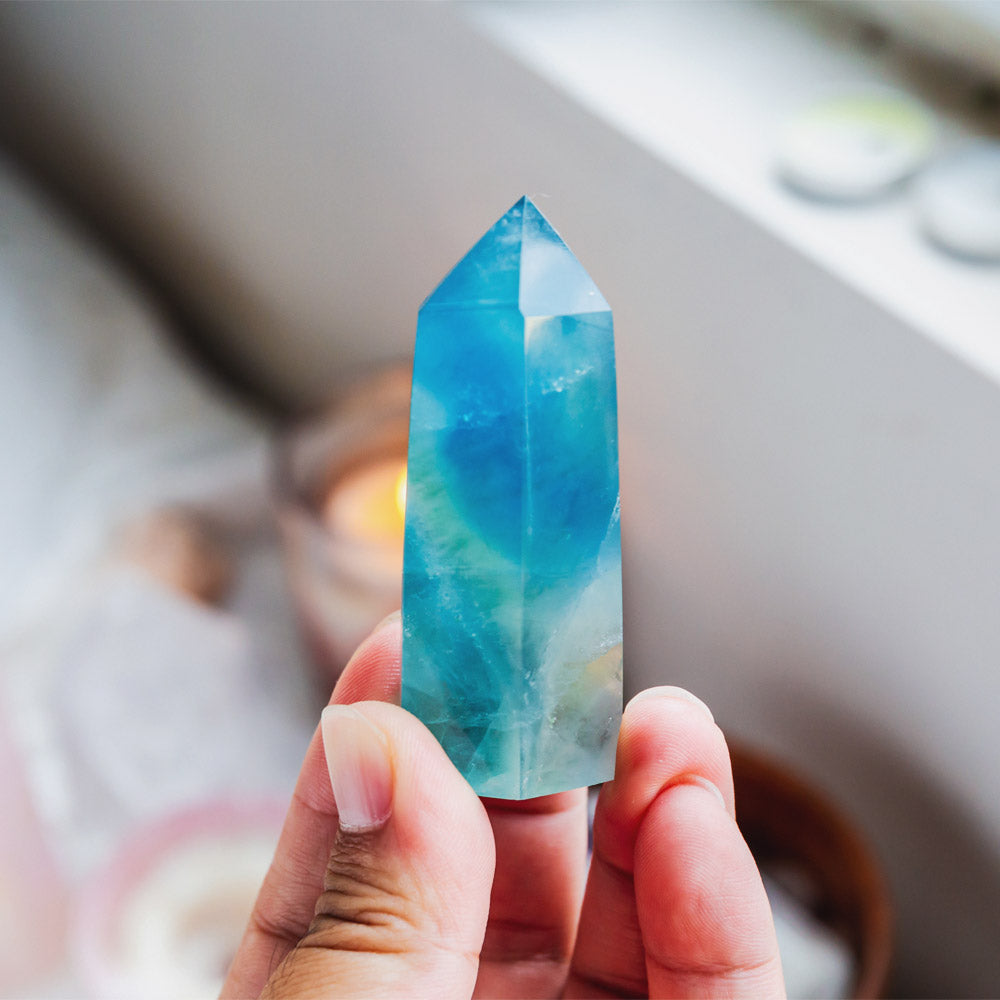 Reikistal 2.5" Blue Fluorite Point