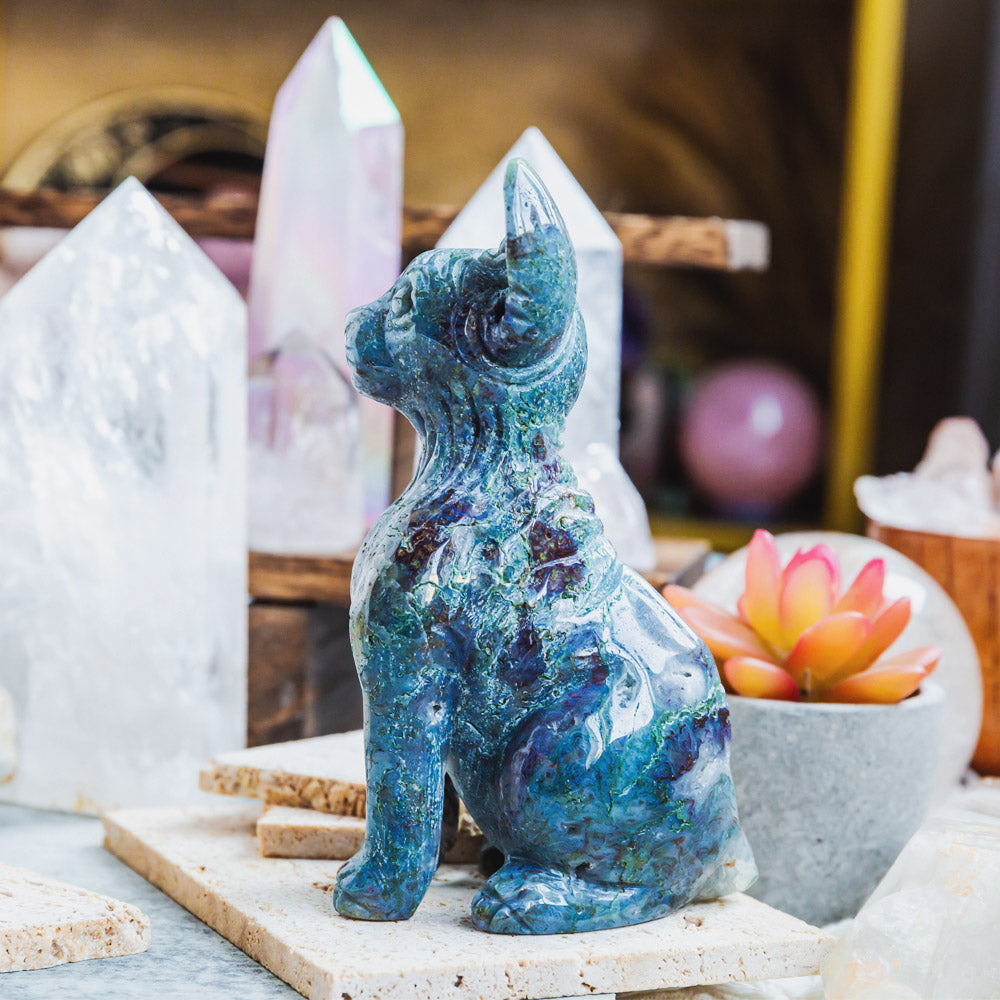 Reikistal Moss Agate Sphynx Cat