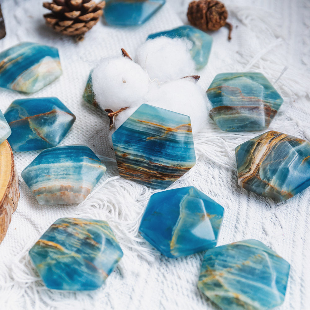 Reikistal Blue Onyx Hexagon