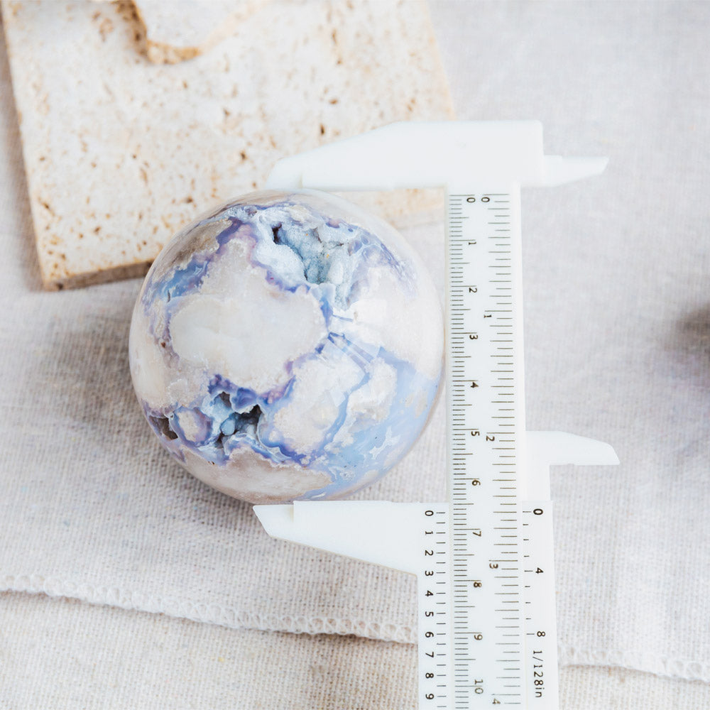 Reikistal Blue Flower Agate Sphere