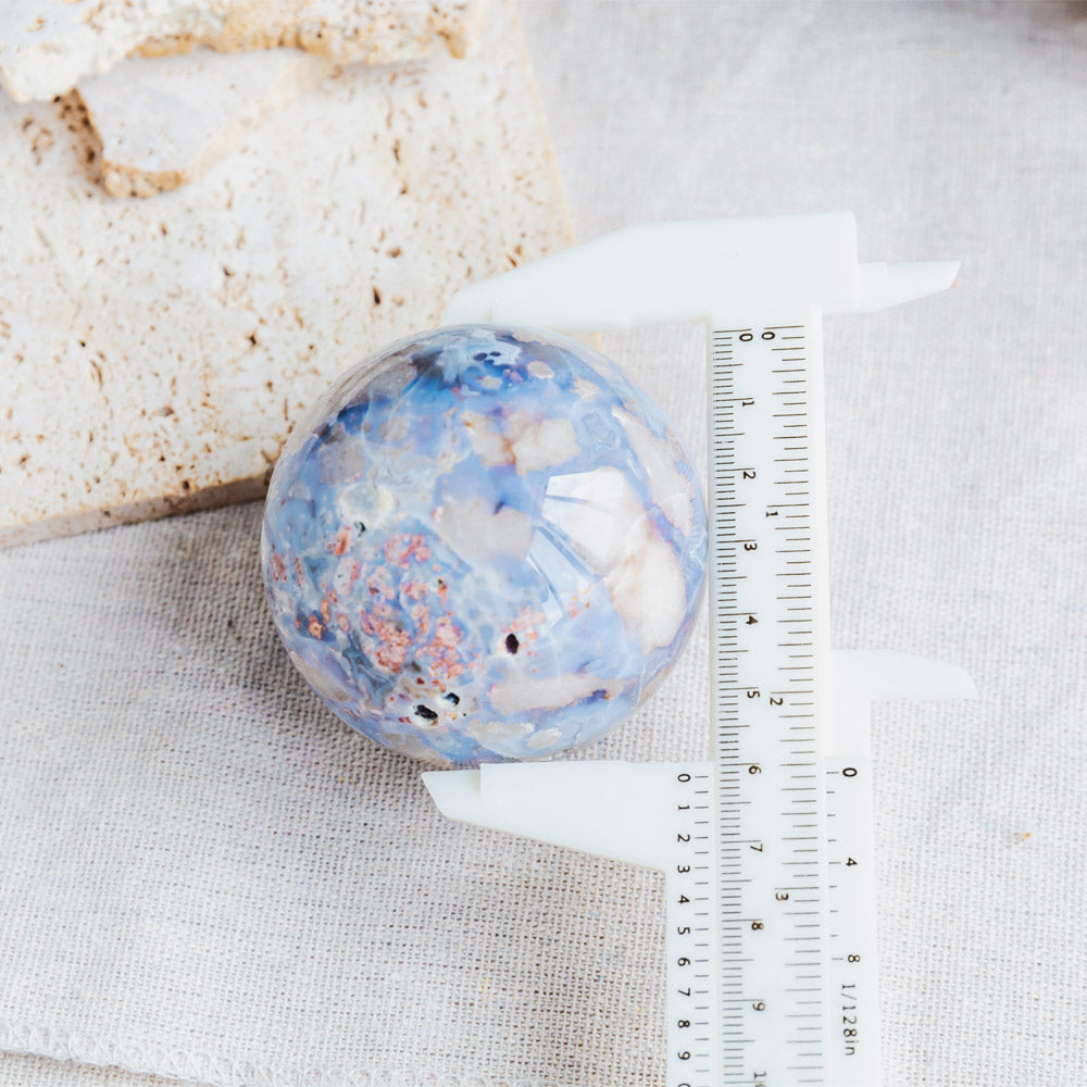 Reikistal Blue Flower Agate Sphere