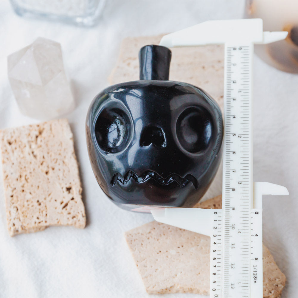 Reikistal Black Obsidian Apple Skull