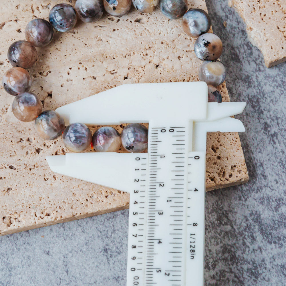 Reikistal Black Moonstone With Tourmaline Bracelet