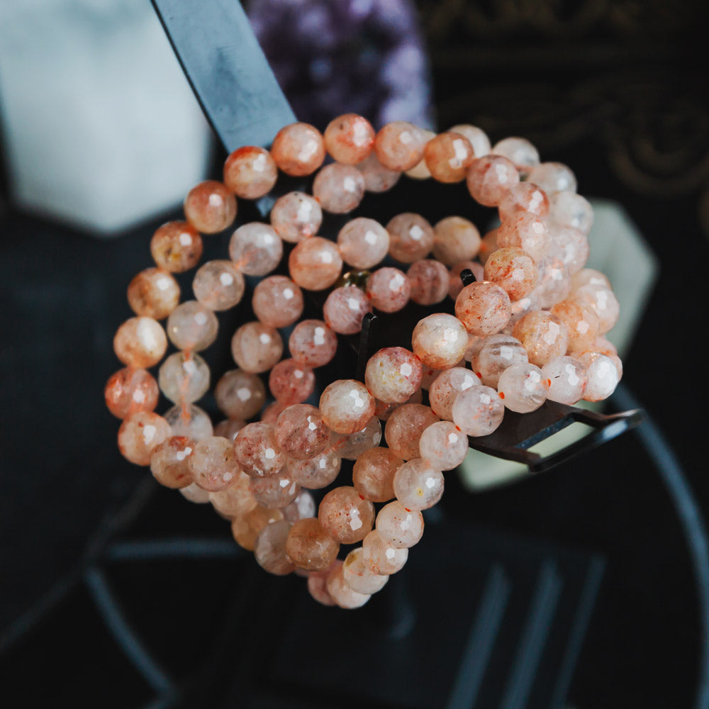 Reikistal Sunstone Diamond Face Bracelet