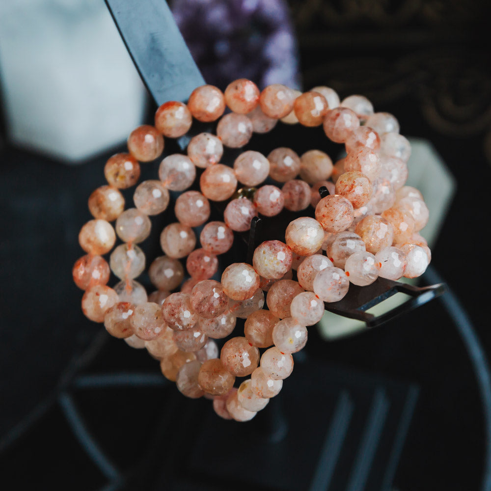 Reikistal Sunstone Diamond Face Bracelet