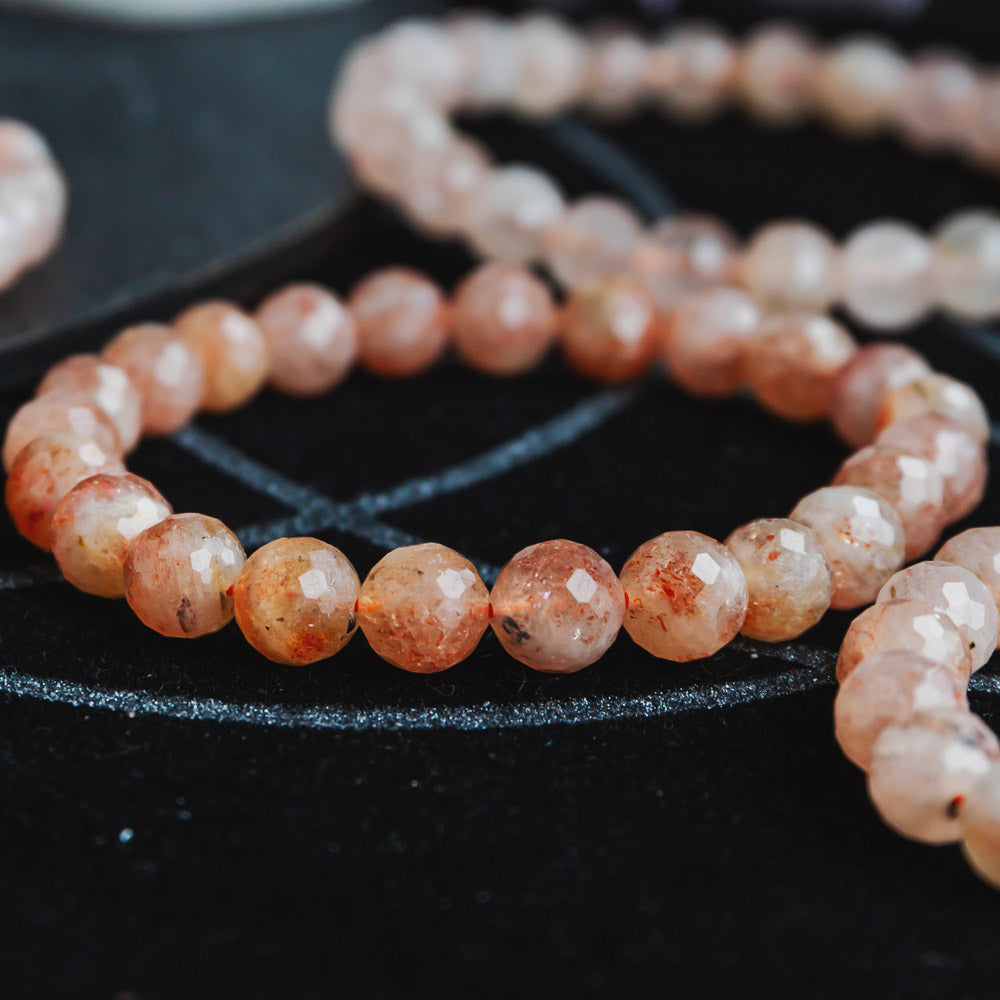 Reikistal Sunstone Diamond Face Bracelet