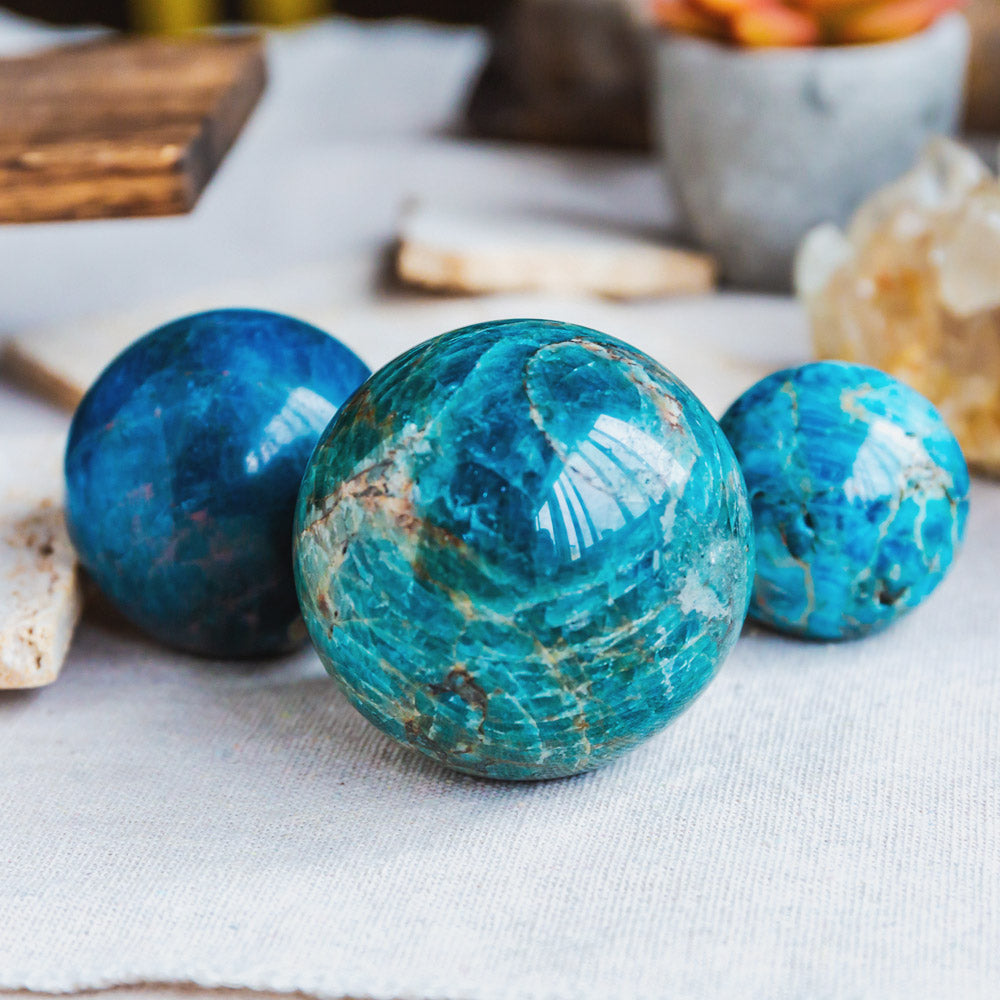 Reikistal Blue Apatite Sphere