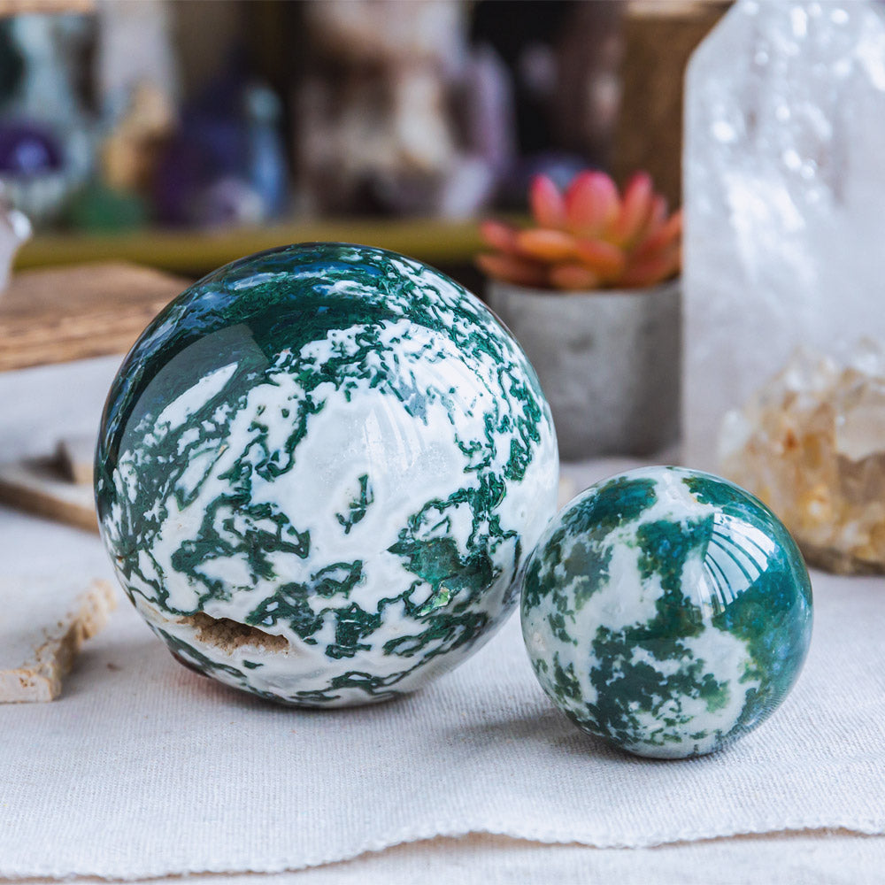 Reikistal Moss Agate Sphere