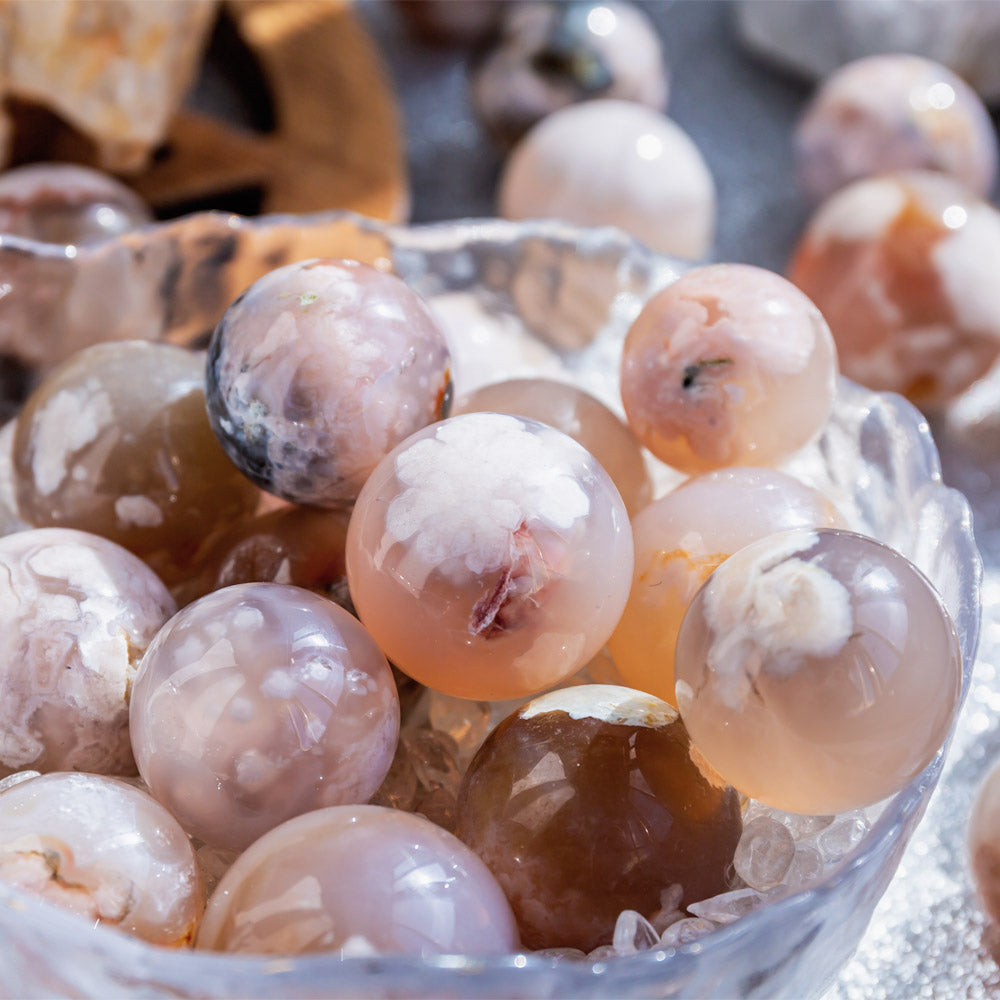 Reikistal Flower Agate Ball