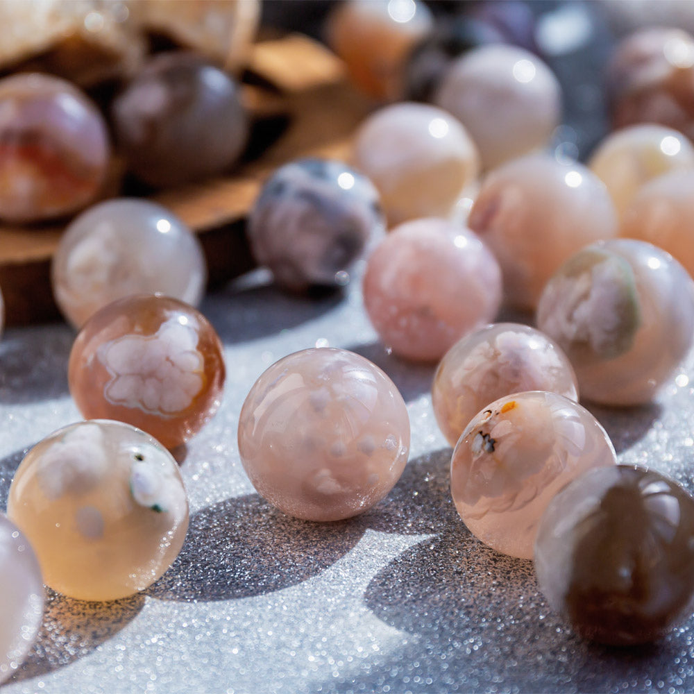 Reikistal Flower Agate Ball