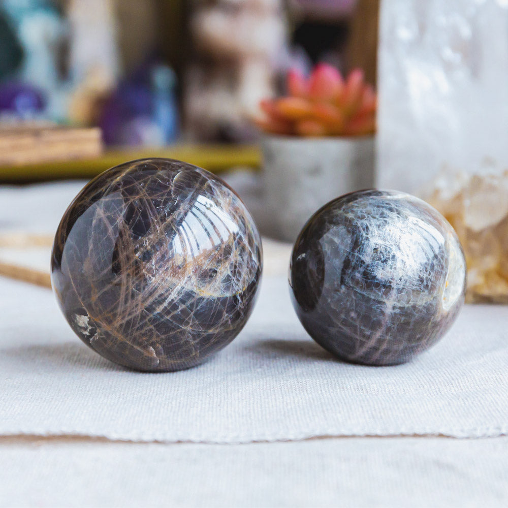 Reikistal Black Moonstone Sphere