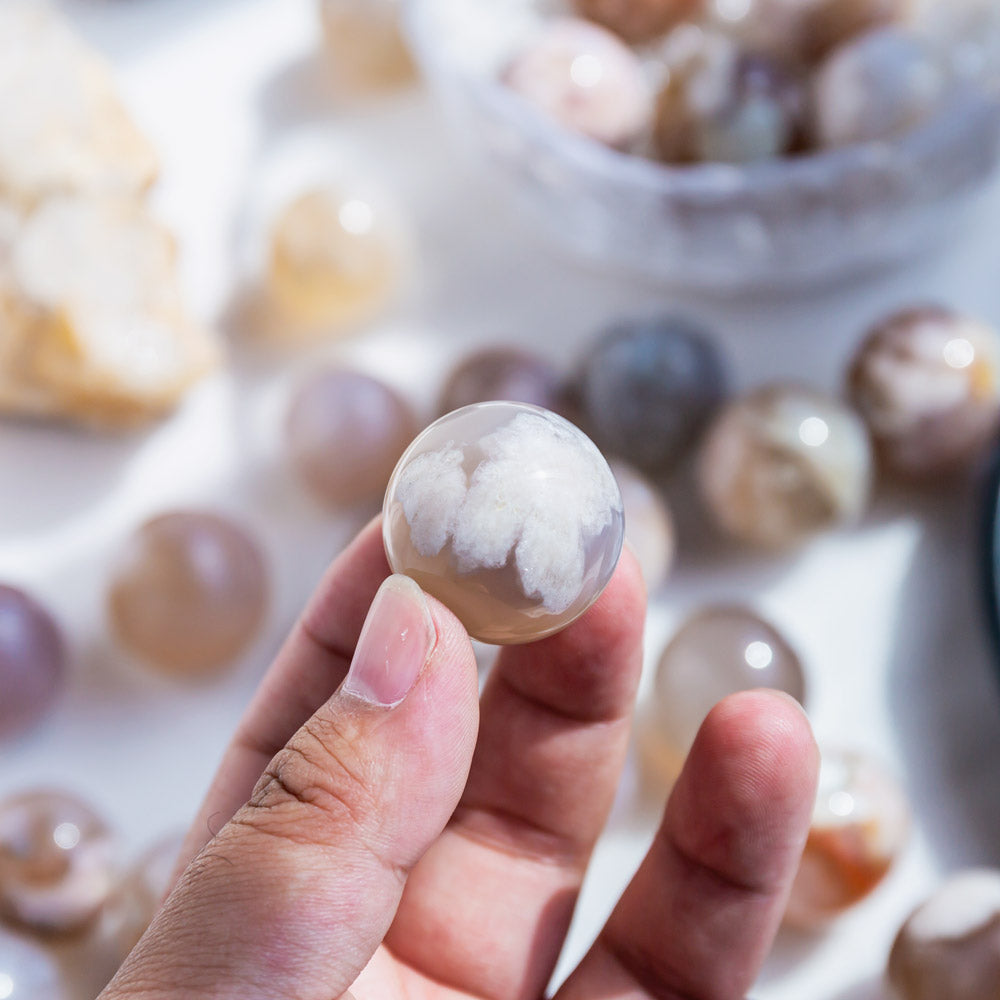 Reikistal Flower Agate Ball