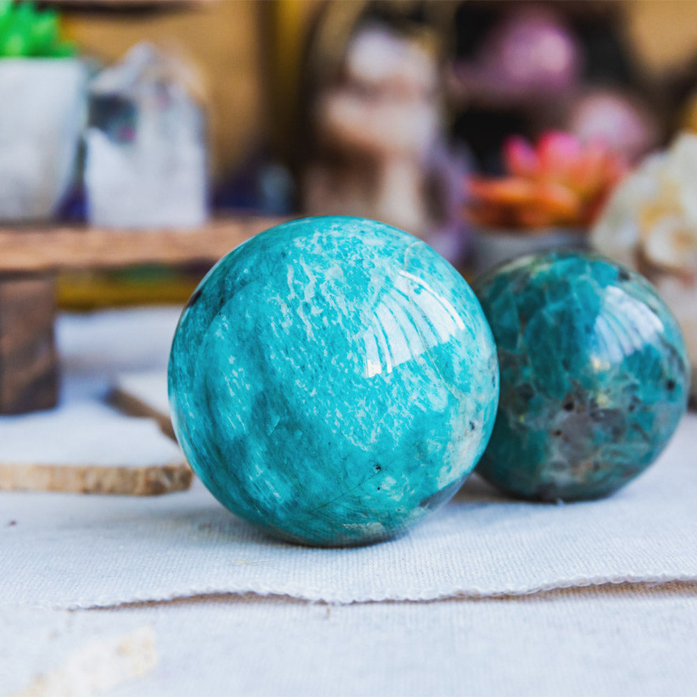 Reikistal Amazonite With Smoky Quartz Sphere