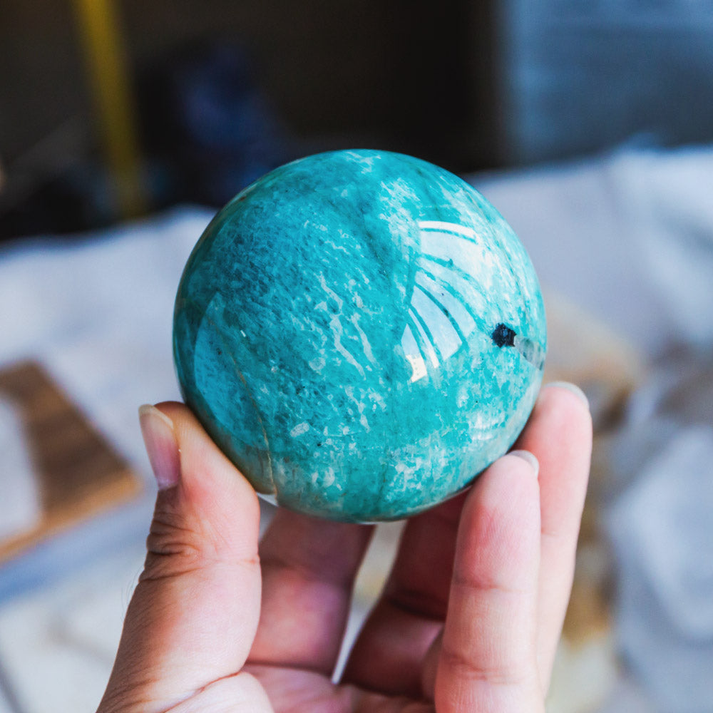 Reikistal Amazonite With Smoky Quartz Sphere