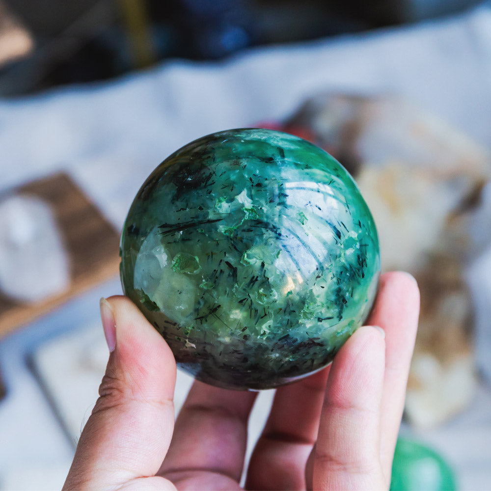 Reikistal Prehnite Sphere