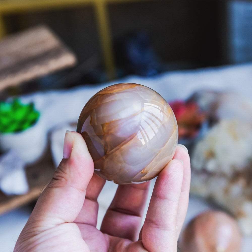 Reikistal Peach Moonstone Sphere