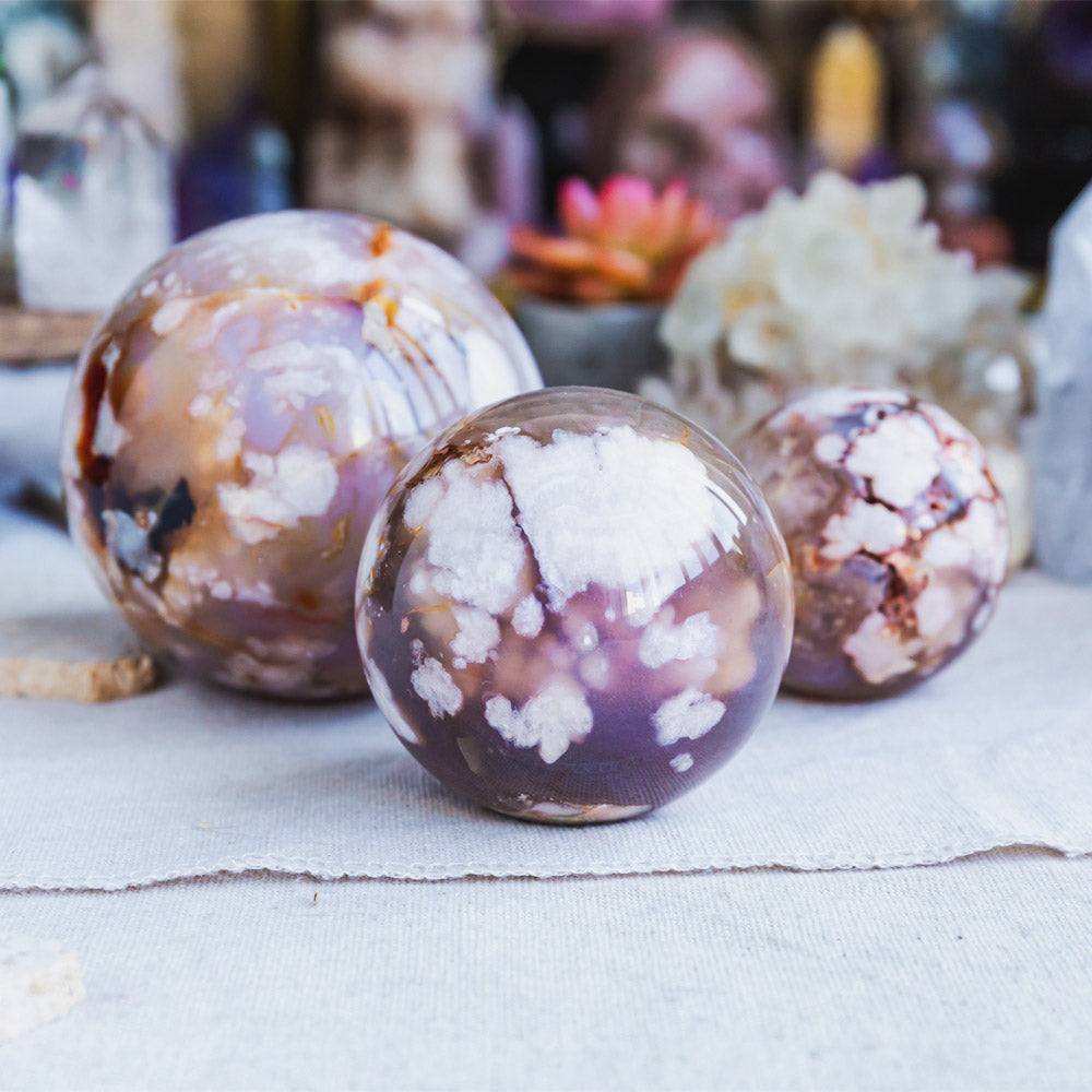 Reikistal Flower Agate Sphere