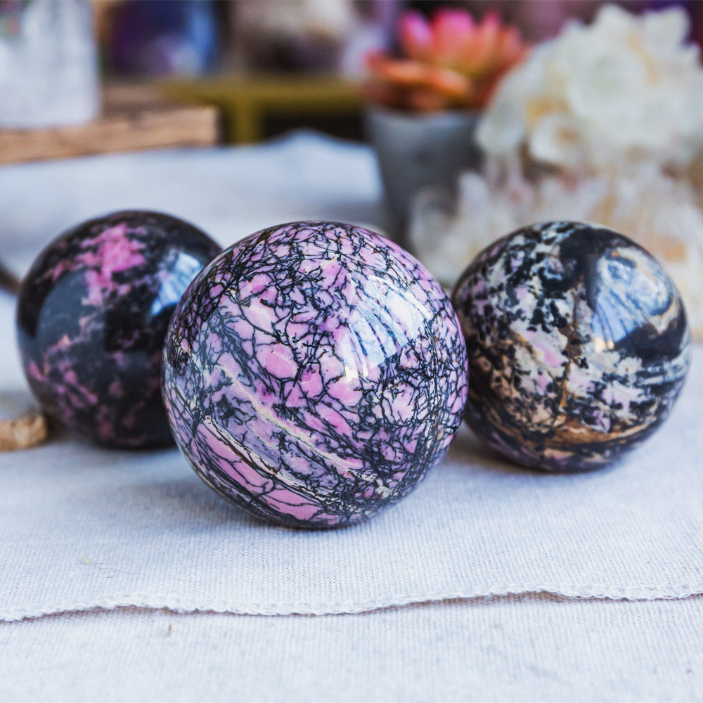 Reikistal Rhodonite Sphere