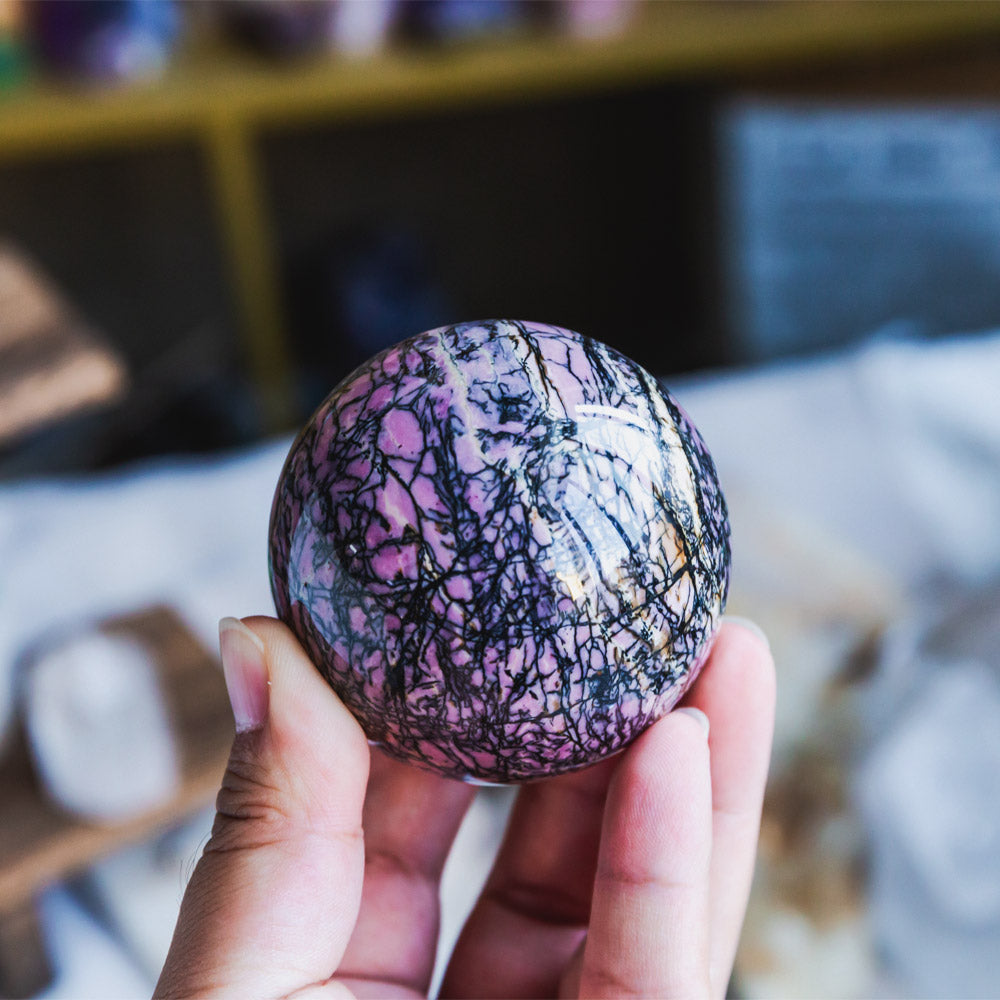 Reikistal Rhodonite Sphere