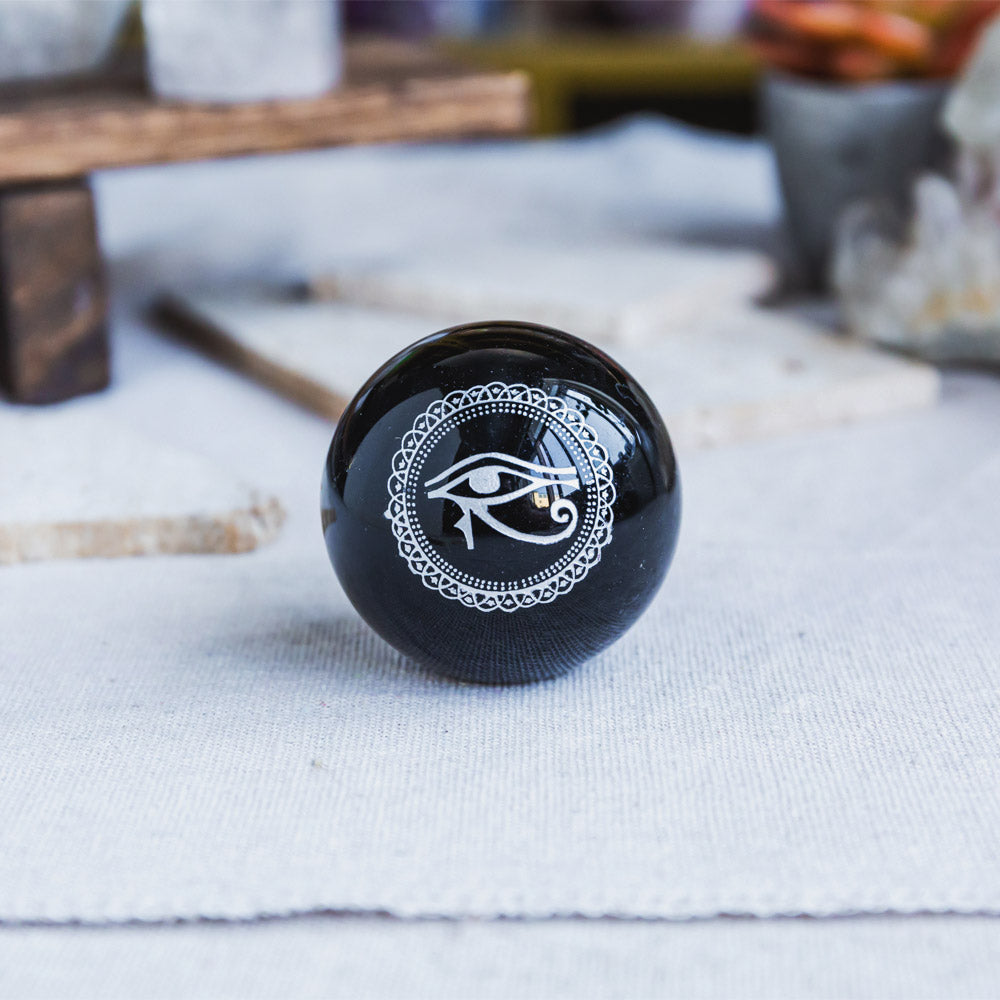 Reikistal Black Obsidian Sphere