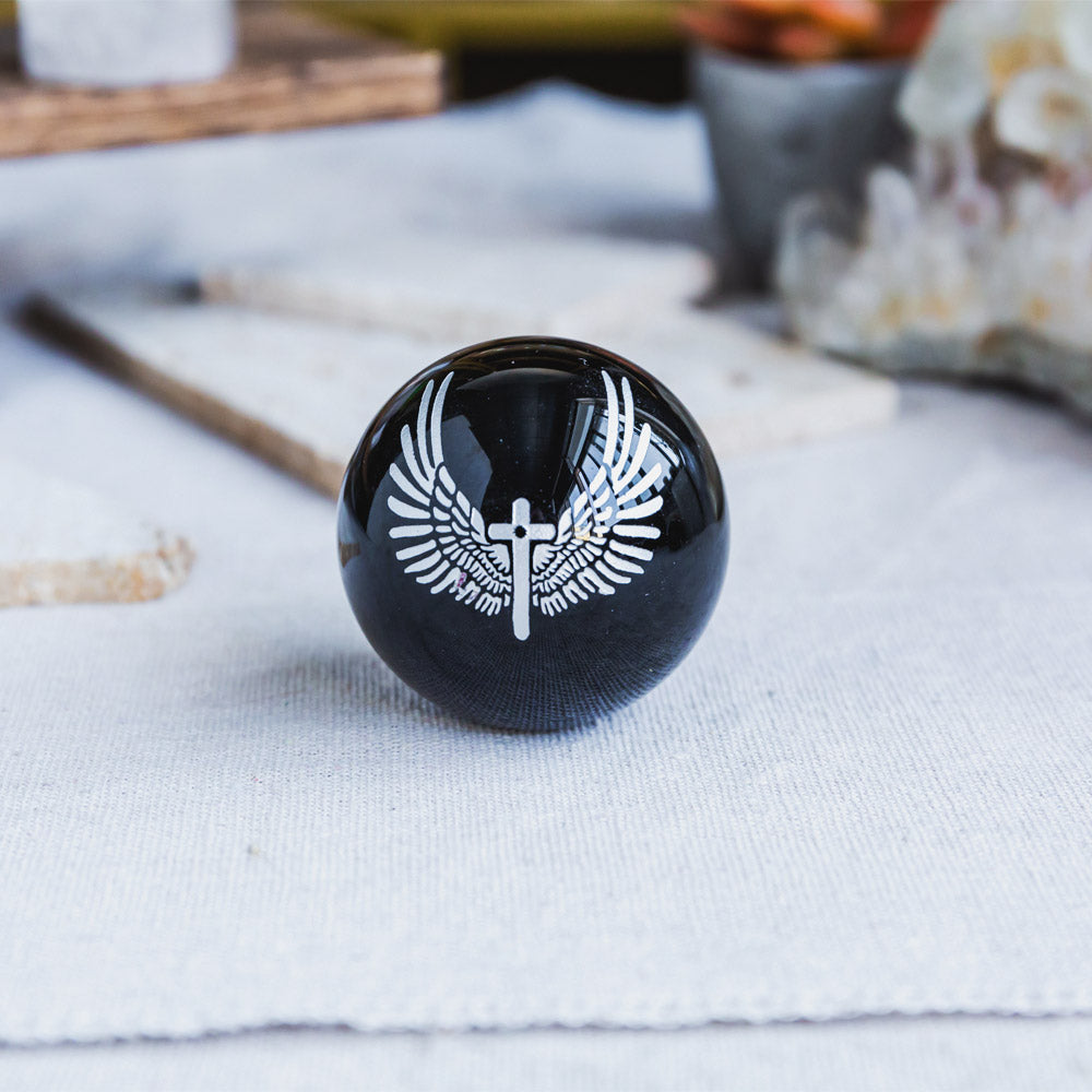 Reikistal Black Obsidian Sphere