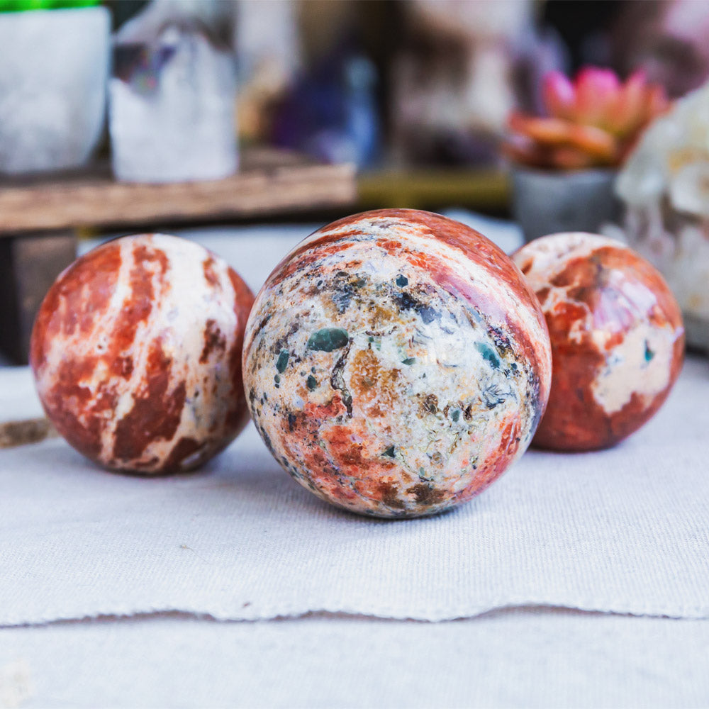 Reikistal Sunstone With Blue Apatite Sphere