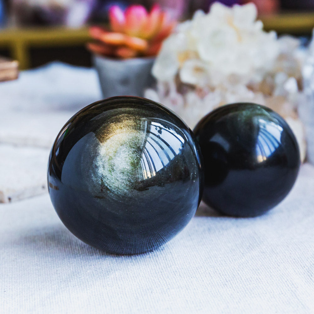 Reikistal Golden Sheen Obsidian Sphere