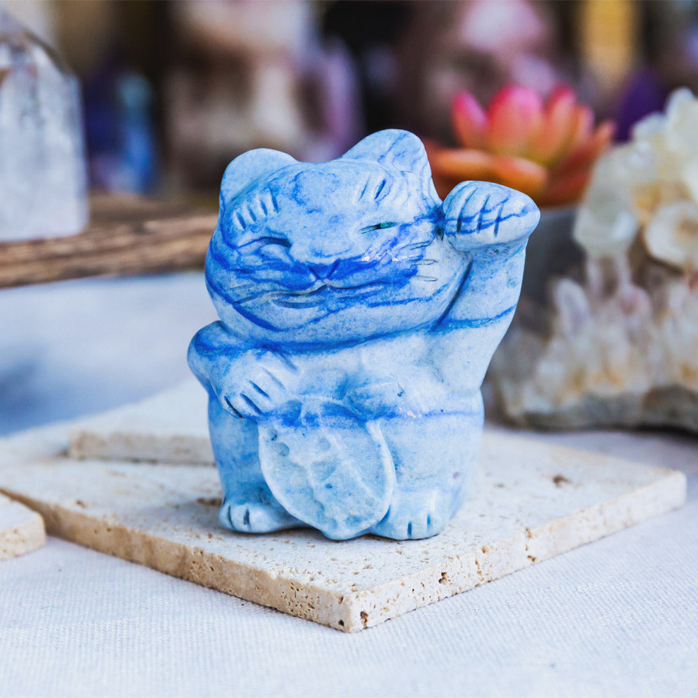 Reikistal Blue Aventurine Maneki Neko