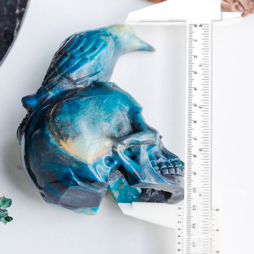 Reikistal Trolleite Skull With Crow