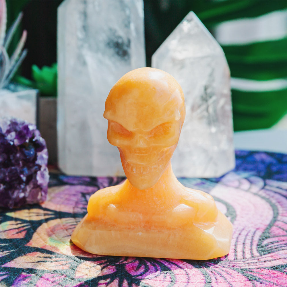 Reikistal Orange Calcite Skeleton Man