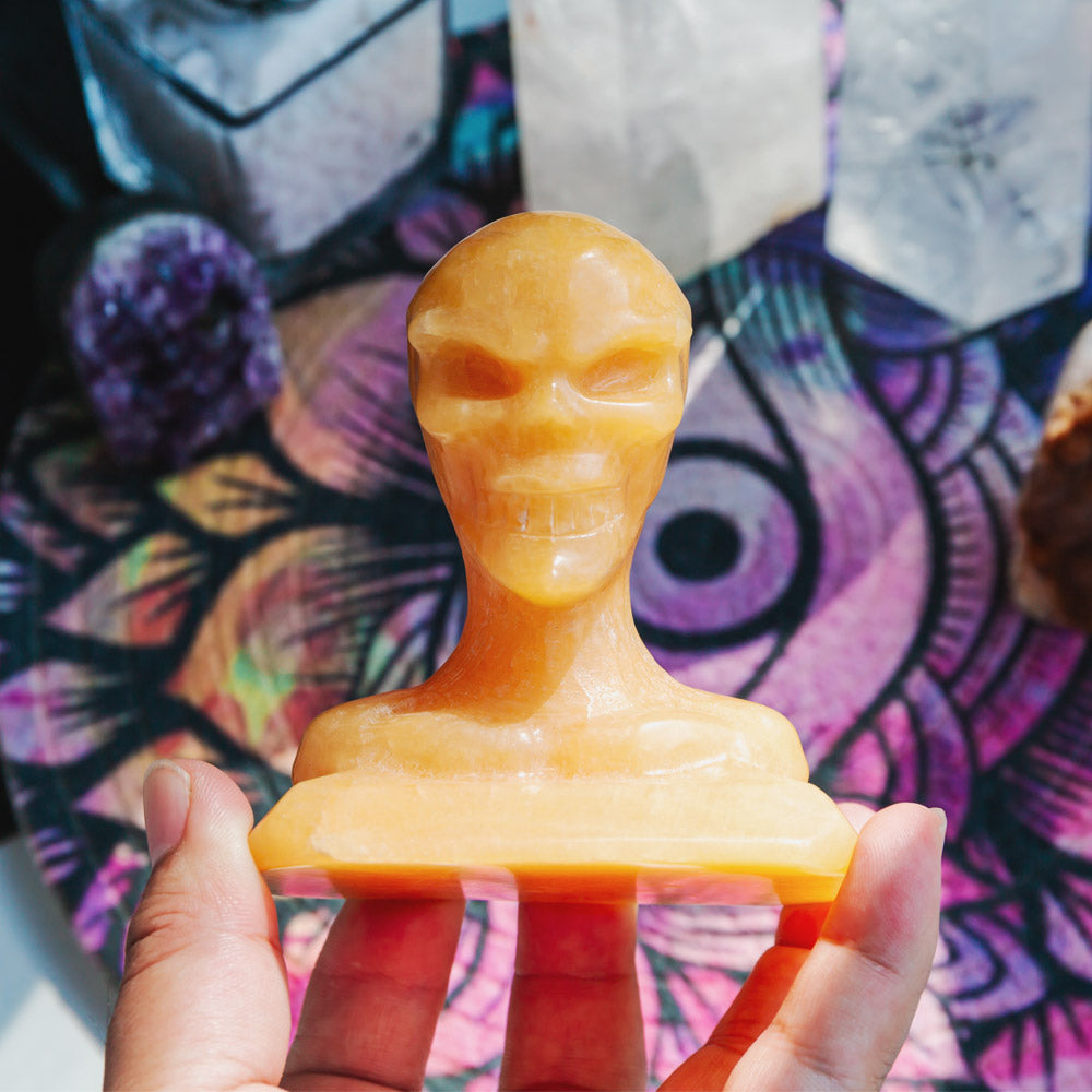 Reikistal Orange Calcite Skeleton Man