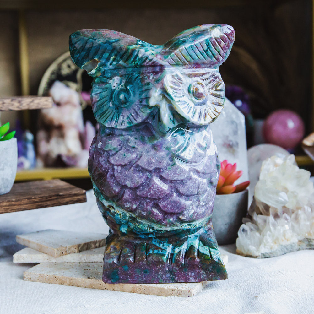 Reikistal 8" Ocean Japser Owl