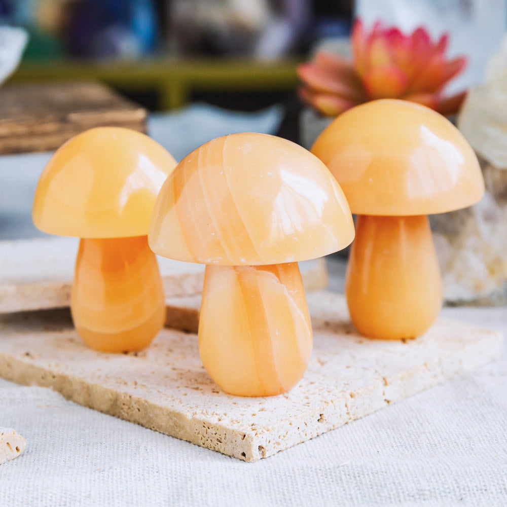 Reikistal Orange Calcite Mushroom